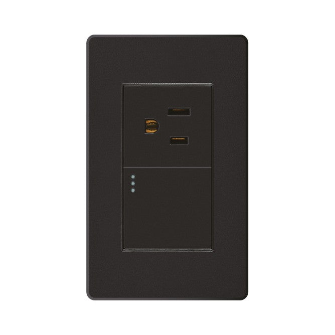 Toma + Interruptor Plus Negro ETI192