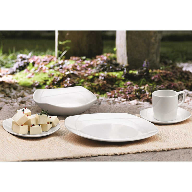 Vajilla Luciana 4 Puestos 16 Piezas Cuadrada Blanco VL1100040416