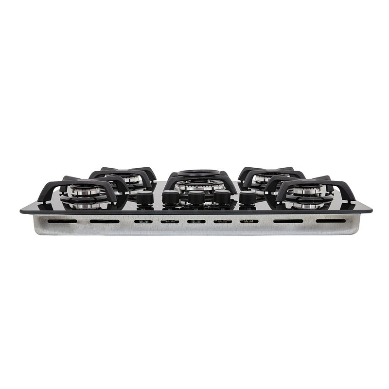 Cubierta de empotrar de Cristal de 76 Cm Negro Gas Natural 9000748