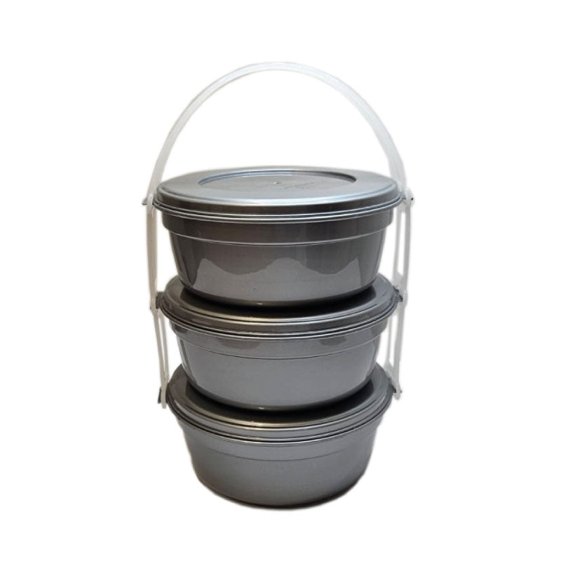 Portacomidas Redondo Setx3 Gris Plata 03682GRISPLATA