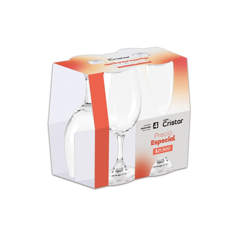Copa Gran Vino Rioja 20oz 6 Canastillas x 4 Unidades 5420CL4ANIV25