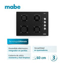 Cubierta Mabe 60Cm 4 Puestos de 110V Gas Natural Negro PM6046V0
