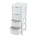 Cajonero Rattan 4 Gavetas Blanco Nieve 9837