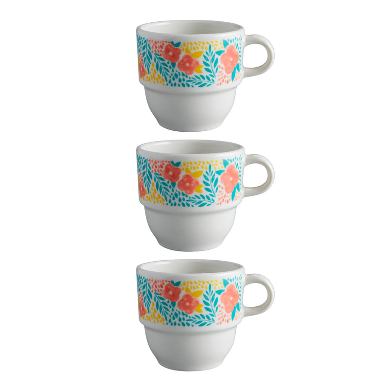 Set de 3 pocillos de té de 201.4cc, anemone x6 set