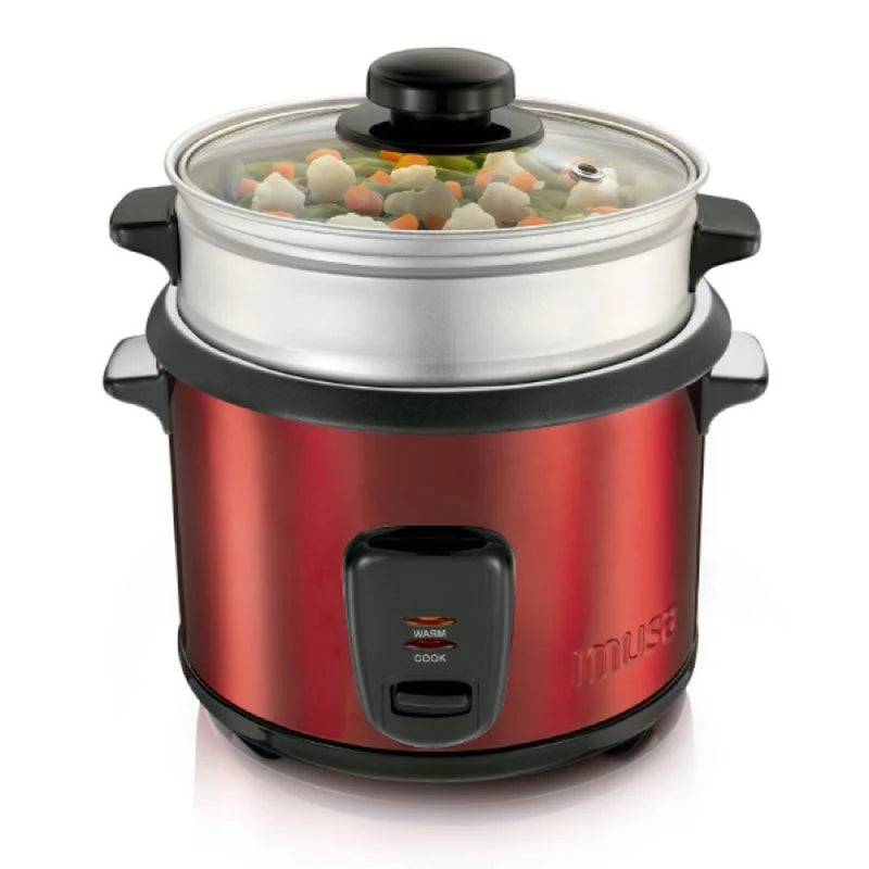 Olla Arrocera 5 Tazas Imusa Acero Rojo 6049000