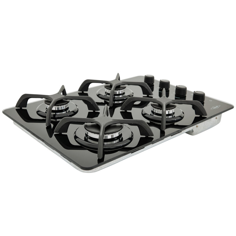 Cubierta para Empotrar de Cristal 60 Cm Negro Gas Propano 9000769