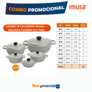 Combo X19 Calderos IMUSA Aluminio Fundido Natural N°2-N°3-N°4-N°5-N°7-N°9-N°14-N°20-N°22 VESTIDO19CALDERONAT