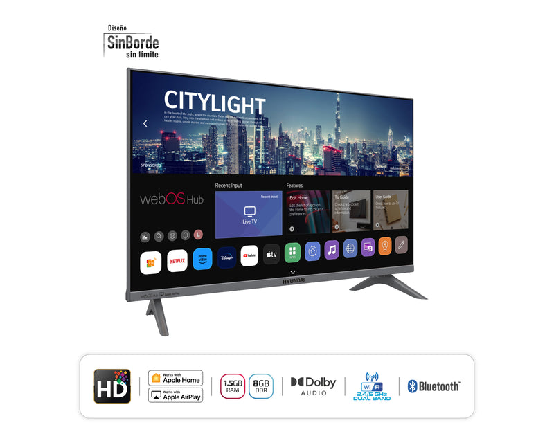 Televisor LED de 32" 81 Cm SMART HD Sin Borde