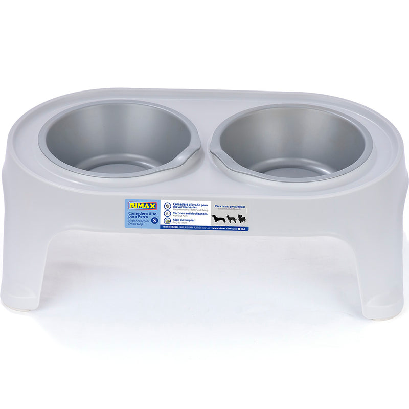 Comedor para Perro Razas Pequeñas de 0.8LT Gris