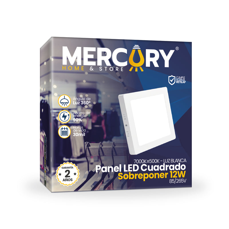 Panel LED de 12 Watts 6" Blanco Cuadrado para Sobreponer x 1 Unidad IPL26