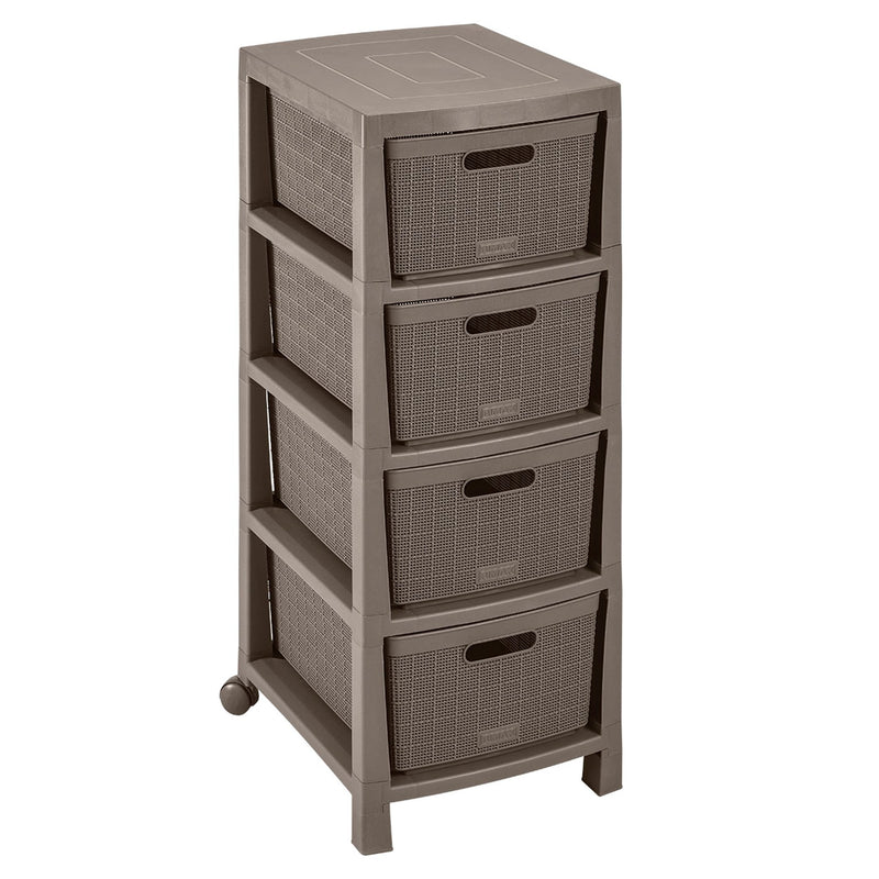 Cajonero Fique 4 Gavetas Mocca 12572