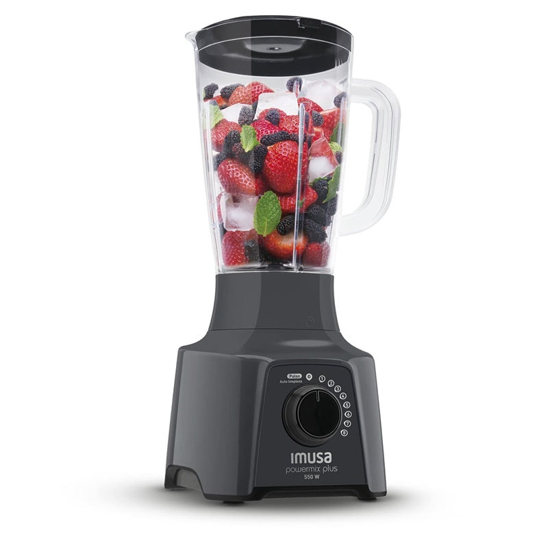 Licuadora Powermix Plus 8 Velocidades Vaso Plasticos Gris LM288B56