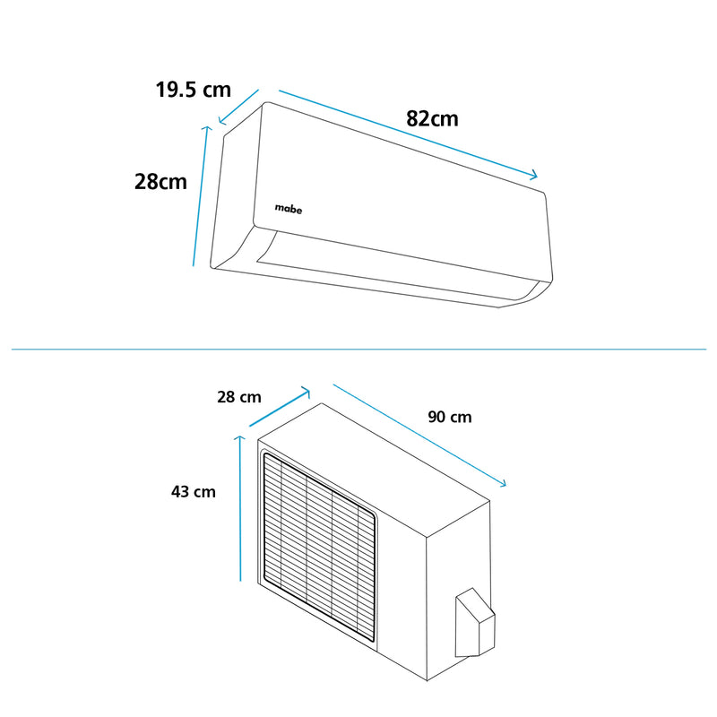 Aire Conv Mabe On/Off 9000BTU 110V Color Blanco