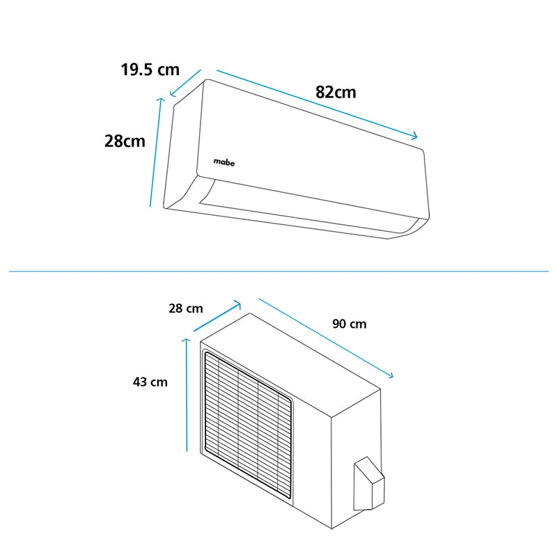 Aire Inverter Mabe 9000BTU 110V Blanco