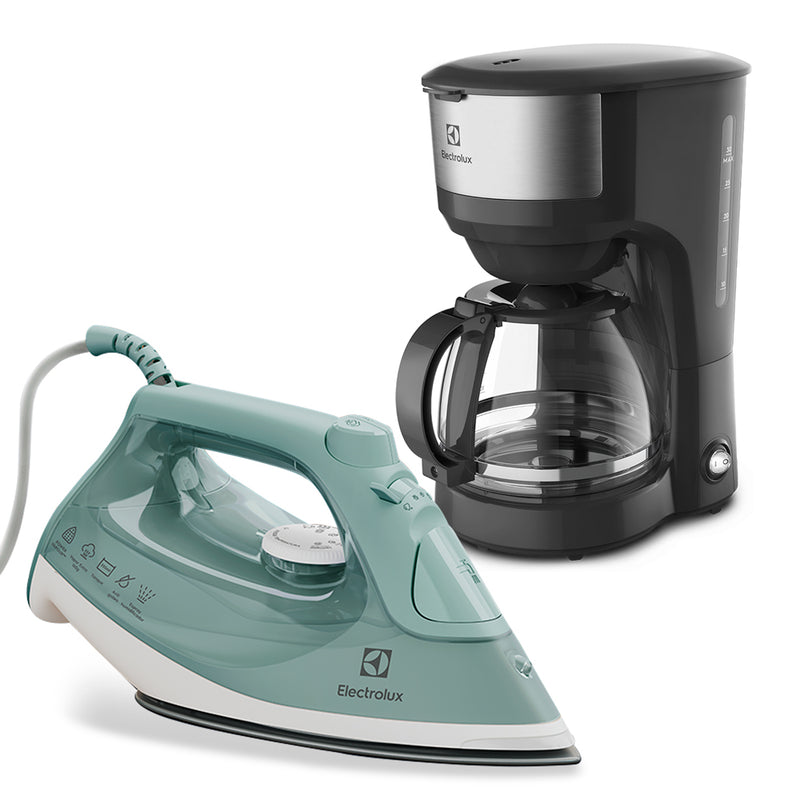 Combo Cafetera de 1.2 Litros 30 Tazas + Plancha a Vapor de 1500W CO_ECM20+ESI51