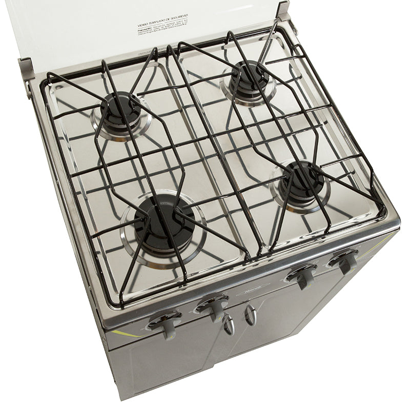 Estufa de gabinete Romero con tapa de vidrio color plata - Gas Natural 9001903