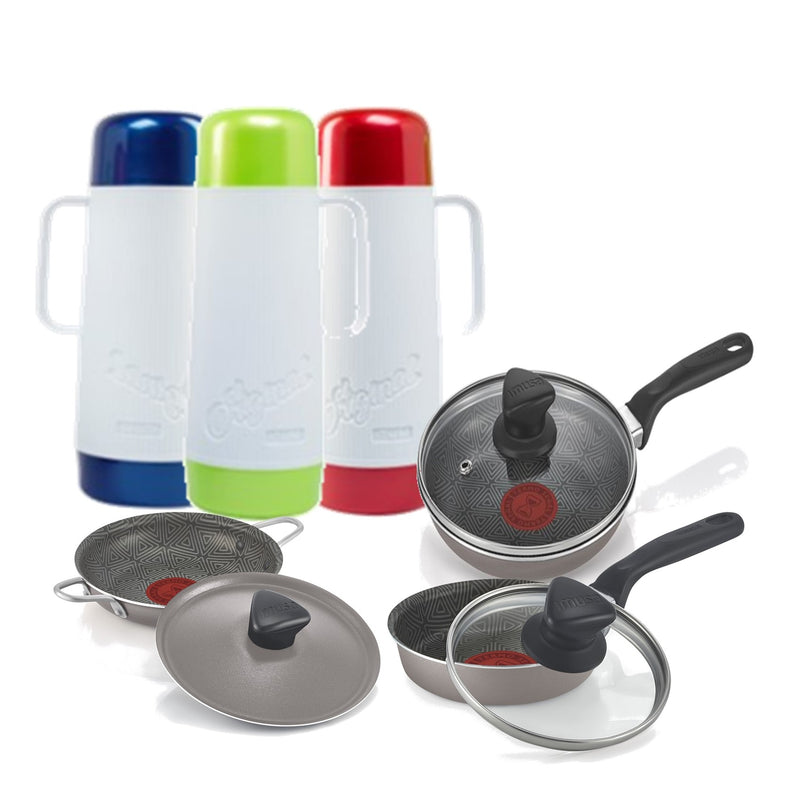 Vestido cacerola de 12-16 MGO + cacerola de 14 + 3 termos de 1lt 1556900