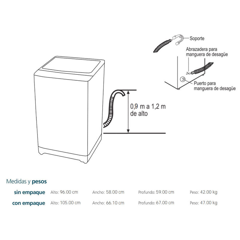 Lavadora Auto Mabe de 14 Kg Diamond Grey LMA4120WDGAB0
