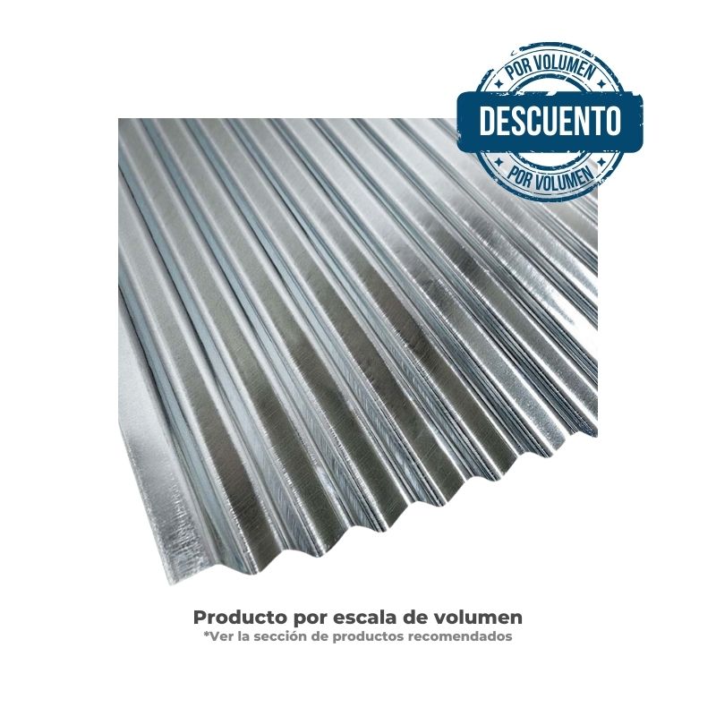 Teja zinc ondulada 0.17mm Calibre 35 0.80x3.048-10" -314401-511000-511451