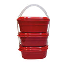 Portacomidas Cuadrado Set x 3 Unidades Rojo 03684ROJO