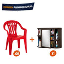 Combo 20 Sillas Sinfonía Rojo + 1 Gabinete para Baño con Espejo Wengue COMBOSINFONIAROJO