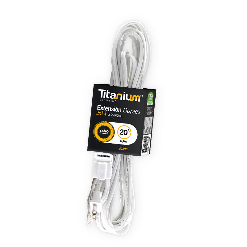 ECA95    Extensión Duplex 2x14 20FT (6,1MT) Blanco