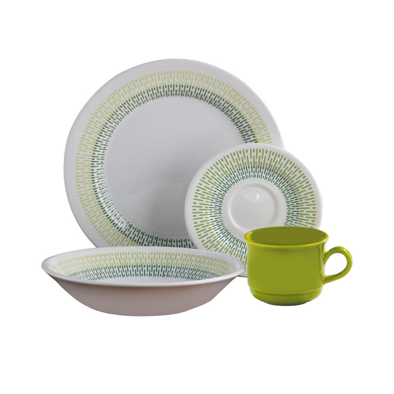 Vajilla Jaspe Verde 4 Puestos 16 Piezas Multicolor VL173E040116