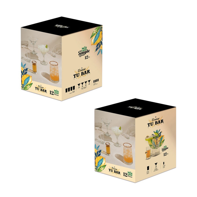 Set Mexicano Copa + Vasos 2 Estuches x 12 Unidades 9890EL12TUBAR