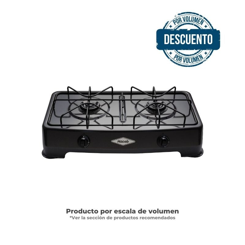 Sobremesa a gas Arezo de 2 Puestos color Gris - Gas Propano 9000690