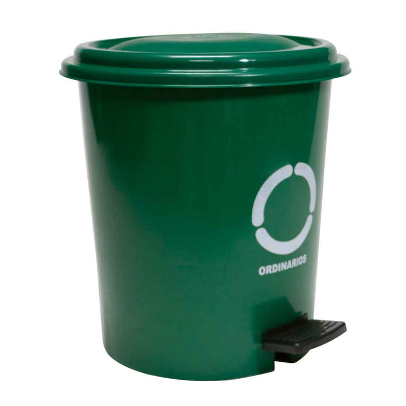 251   Papelera de Pedal 12 Litros Peletizada Con Etiqueta - Verde