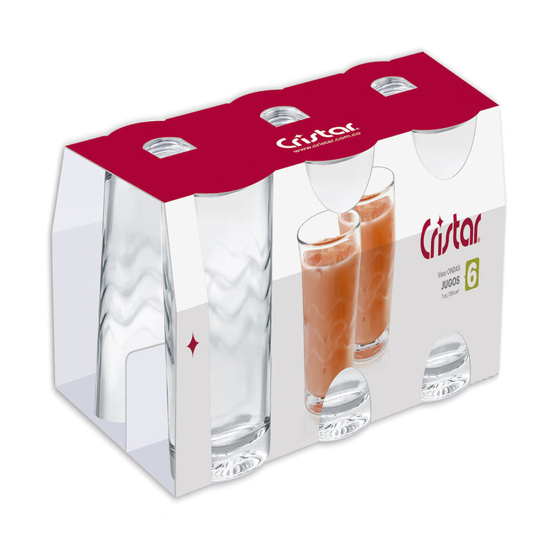 Vaso Ondas Jugos (12 Canastilla x 6 Unidades) 0261CL6
