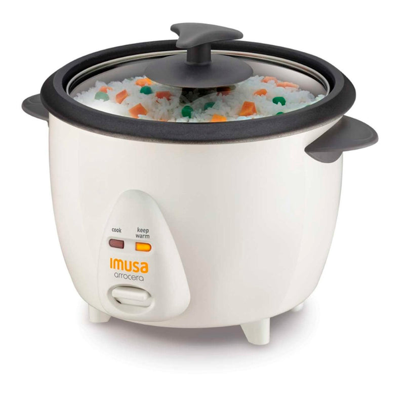 Olla Arrocera IMUSA 5 Tazas - 1 Libra Blanca con Vaporera MK1301CO