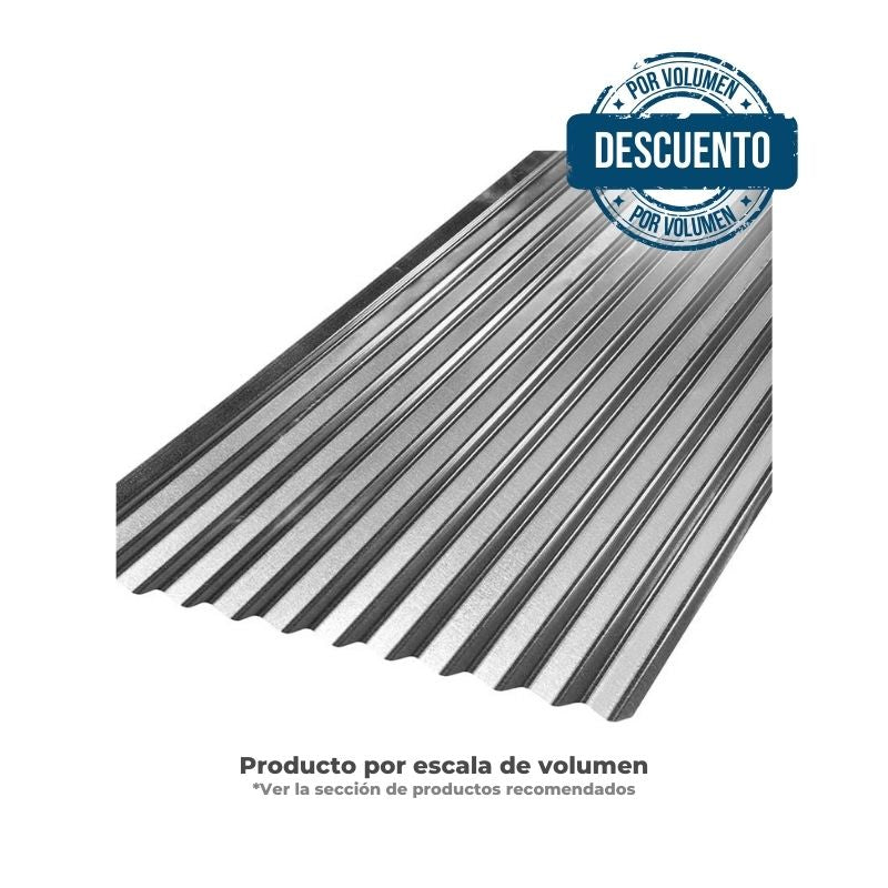 Teja zinc ondulada 0.20mm Calibre 34 0.80x3.048-10" -314103-511133