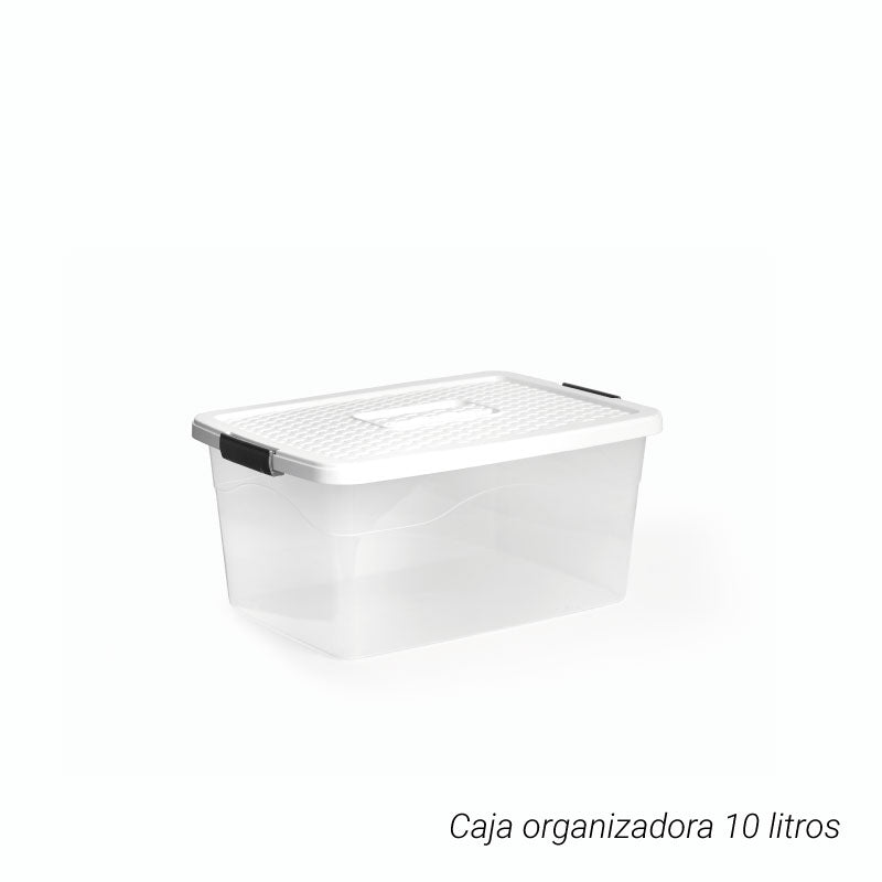 Caja Organizadora con Manija de 10 Litros Blanco 01522BLANCO