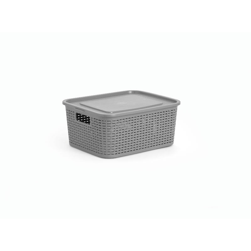 Canasta Rattan Ecored 8Lt Gris 02496GRIS