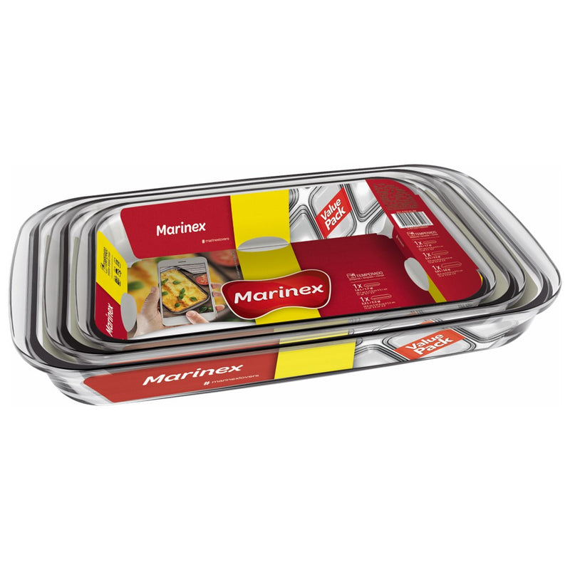 Juego de Refractarias Rectangulares 3 Piezas x 4 Unidades