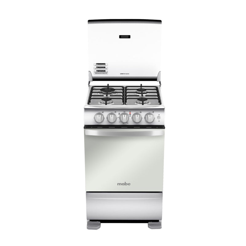 Estufa de Piso 4 Puestos 19" 110V Inox con Tapa de Vidrio TX1G-7CON