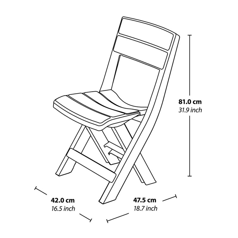 Combo Mesa Redonda Baru  + 2 Silla Plegables Baru Taupe