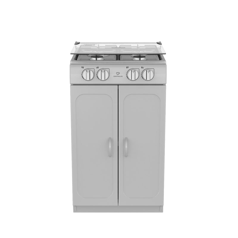 Estufa de Piso 4 Puestos 20" con Tapa de Vidrio Gris CCC20GTGXN-6