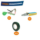MAQUINA DE TUTOREO ACERO INOXIDABLE + 10 Rollos de Cinta + 2 Cajas de gancho COMBOTUTOREO