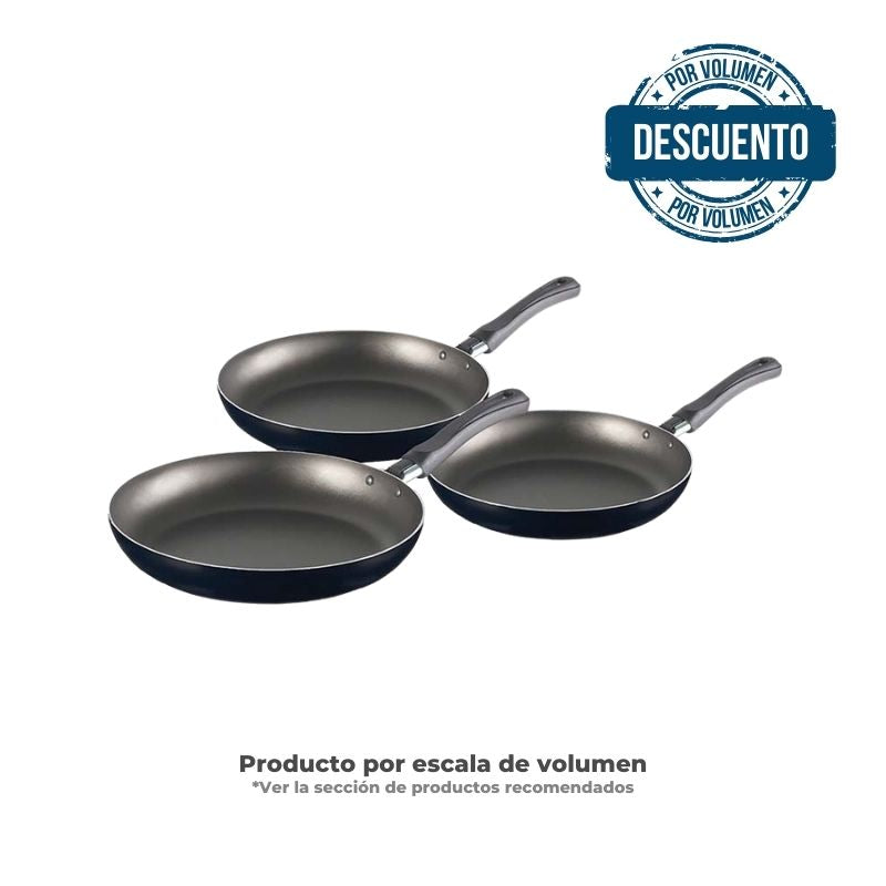 264800   Juego de Sartenes Antiadherente 18, 20 y 24 Cms Basic.