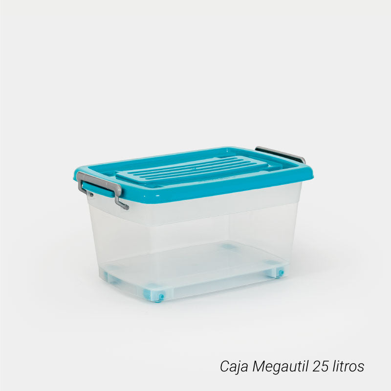 Caja Megautil con Ruedas de 25 Litros Azul