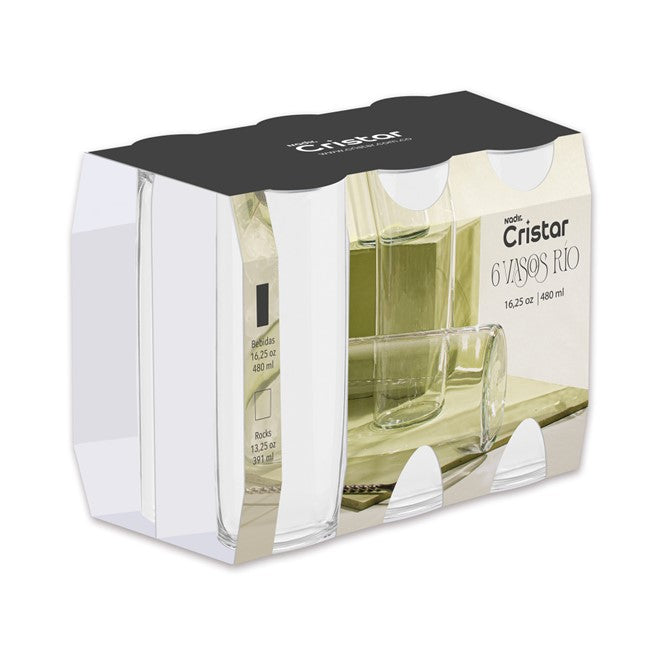 Vaso Rio Bebidas 480 ML 8 Canastillas x 6 Unidades 0936CL6