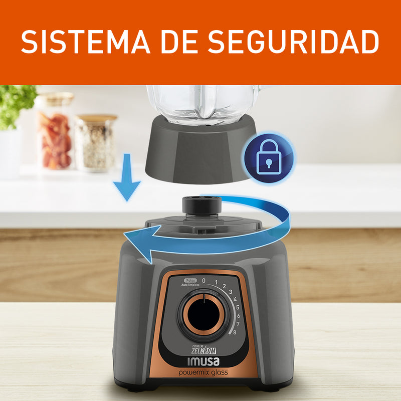 Licuadora Powermix Glass 8 Velocidades Gris Exclusivo LM289BI1