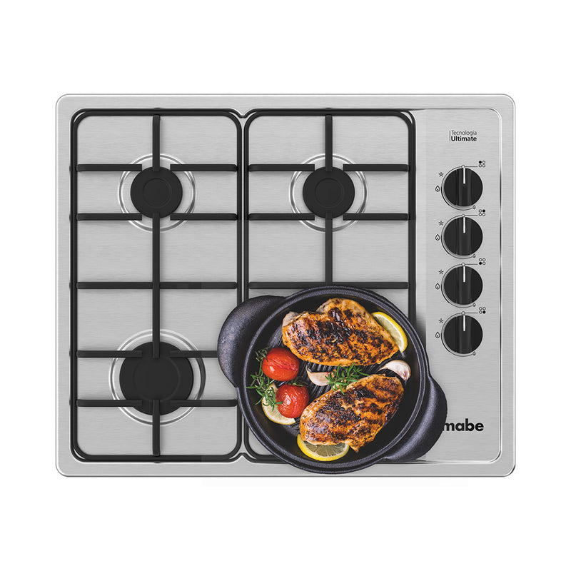 Cubierta de Empotrar a Gas Natural 60x50Cm 4 Puestos F 110V Inoxidable PM6054NS0