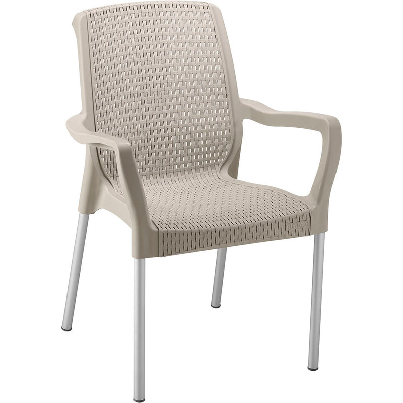 Silla Shia Con Brazo Taupé 9404
