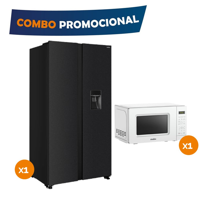 Combo Nevecon Mabe SBS 565Lt + Horno Microondas 0.7 110v Blanco  COMBO565MICRO