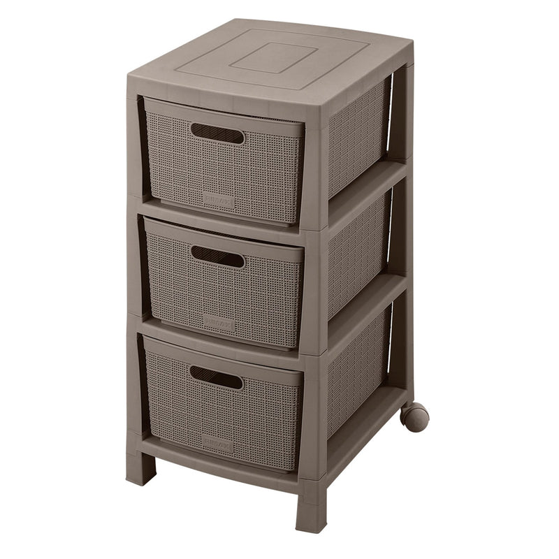 Cajonero Fique 3 Gavetas Mocca 12568