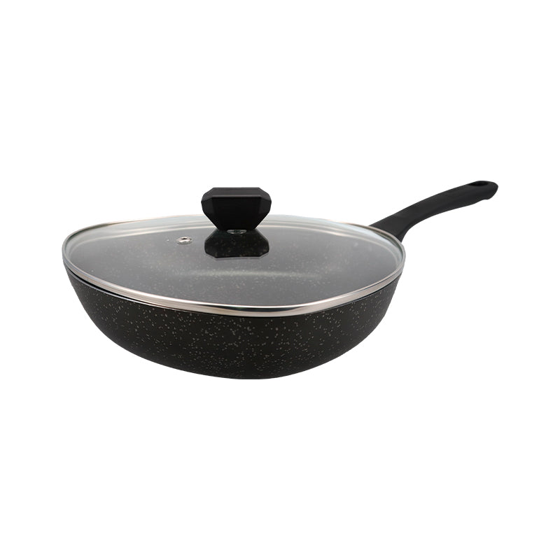 Wok MAS de 30Cm Antiadherente con Tapa de Vidrio Force