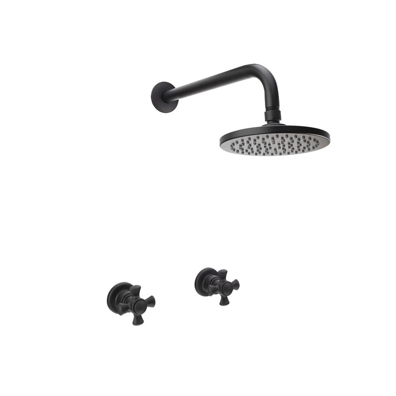 414645551    Ducha con Mezclador 8" Balta Cruceta Negro Mate